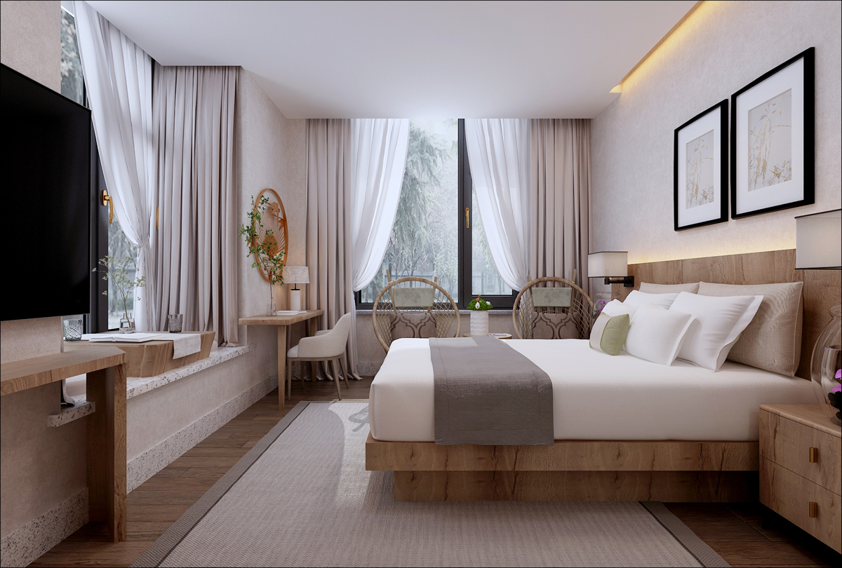 巢湖厵村民宿現(xiàn)代田園風(fēng)格民宿設(shè)計(jì)裝修(圖2) 巢湖厵村民宿現(xiàn)代田園風(fēng)格民宿設(shè)計(jì)裝修(圖2)