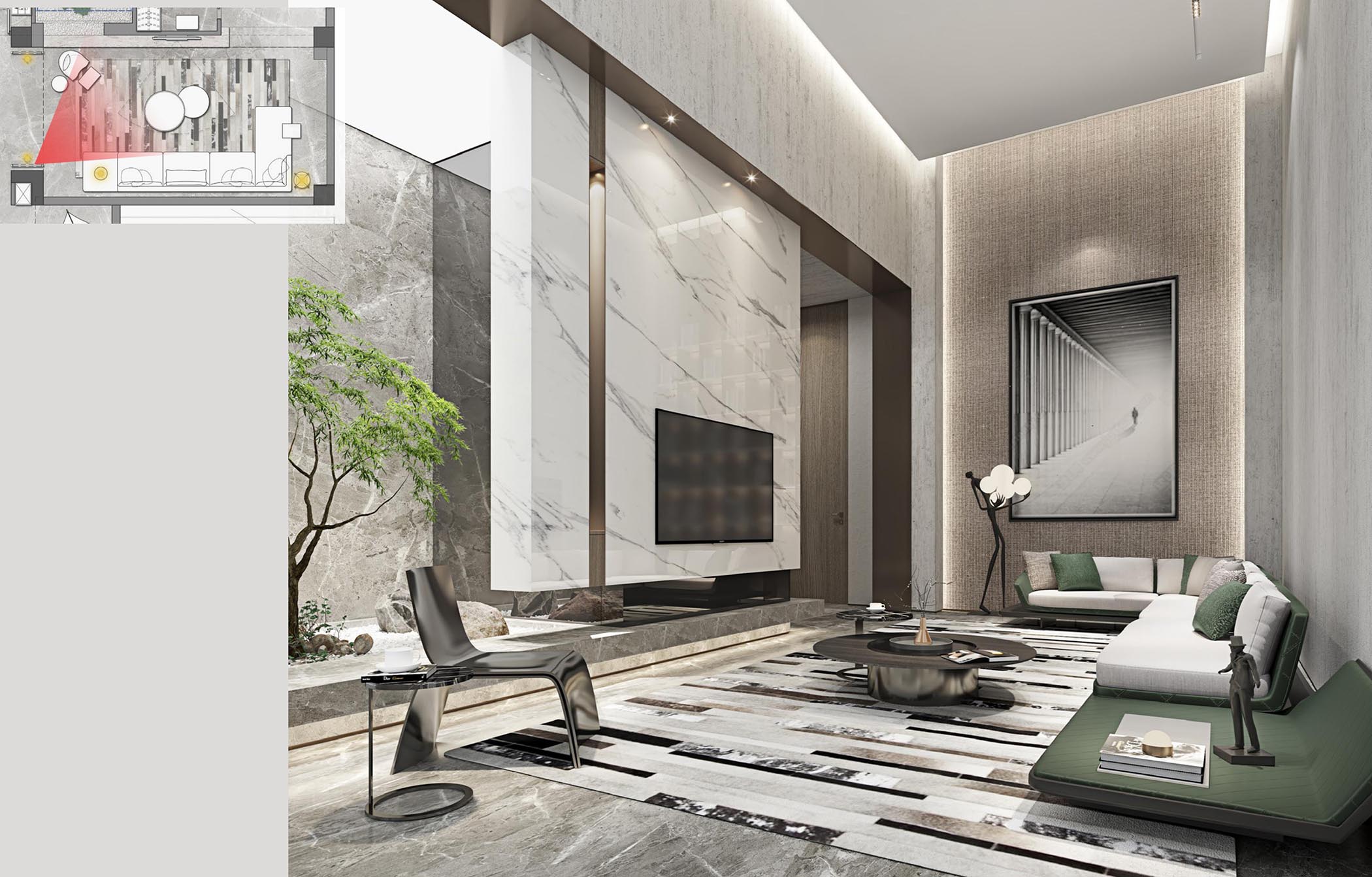 太平.某山莊C戶型新中式樣板間裝飾裝修工程(圖3) 00負(fù)一層會客廳.jpg