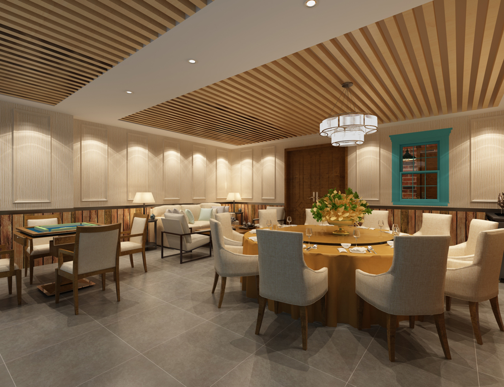 合肥瑤海區(qū)1500平方餐廳裝修設(shè)計(jì)案例(圖3) 合肥瑤海區(qū)1500平方餐廳裝修設(shè)計(jì)案例(圖3)